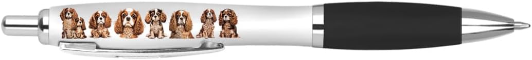 DV DESIGN 1 x Cavalier King Charles Spaniel Black Pen - Dogs Pets Animals Joke Stationary School Teacher Christmas Birthday Friend Girls Boys #81237