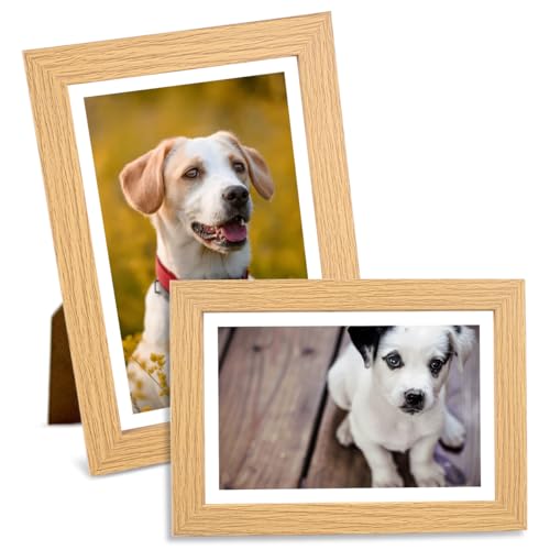 2 Pièces Cadres pour Photos 10x15cm,Photo Frame Respectueux de L'environnement,Cadre Stable en Bois MDF,Aspect Chêne Petits Cadres Photo,Autoportants pour Bureau,pour La Maison,Le Bureau,L'École