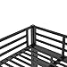 Bellemave Twin Over Full Bunk Bed with Ladders, Metal Bunk Beds Frame with Full-Length Guardrails, Heavy-Duty Bunkbed for Bedroom, Guest Room, Dorms, Noise-Reduce and No Spring Box Needed, Black