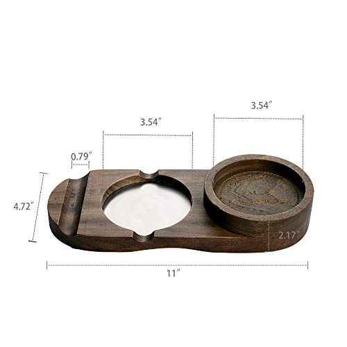 Wooden Cigar Ashtray Wood Solid Cigar Ashtray Whiskey Glass Tray And Cigar Holder, Cigar Slot/Tray, Cigar Whiskey Accessory Set, Great Gift For Men,Great Decor For Home, Office Or Bar #TOP3
