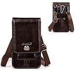Ariscobull Leather Double Phone Holster for Belt Leather flip case for iPhone 14 14 Pro 13 Pro 13 12