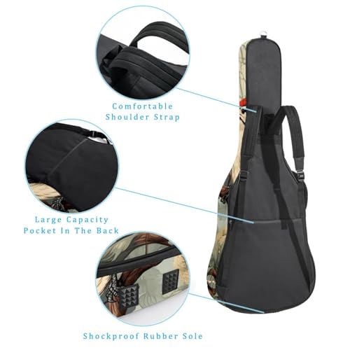 JRHEJTFZ Housse pour guitare acoustique de 1,9 cm d’épaisseur – Imperméable – Durable et élégant – Motif pic-vert – Fleur rouge, Multicolore 4., 42.9×16.9×4.7 in, Motif imprimé tendance - Les Beatles, Paul McCartney, John Lennon, RIngo Starr, George Harrison JRHEJTFZ Housse pour guitare acoustique de 1,9 cm d'épaisseur - Imperméable - Durable et élégant - Motif pic-vert - Fleur rouge, Multicolore 4., 42.9x16.9x4.7 in, Motif imprimé tendance – Image 4