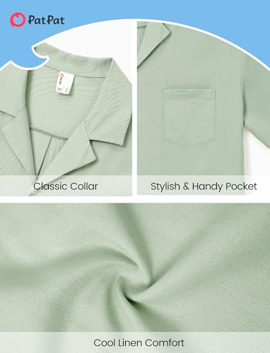 Image of PATPAT Couples Matching Outfits Bodycon Dress & Button-Down Shirt | Matching Cruise Outfits for Couples, Beach Vacation Outfits, Tie Front Cutout Slit Bodycon Sundress, Linen Men's Shirt