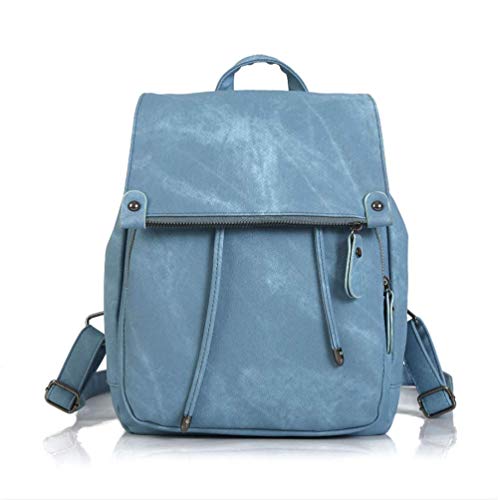 Yaogroo Mochila para mujer Monedero impermeable PU de cuero Mochila Mochila informal Bolso de hombro convertible con borla Bolsa de viaje (Azul)