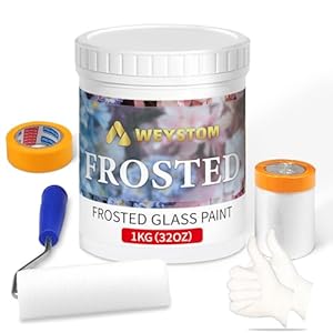 Frosted Glass Paint Kit – 32OZ Privacy Glass Paint for Windows, Waterproof, UV Resistant, Frosted Glass Spray for Bathroom, Kitchen, Room, Sliding Doors(With Tools)