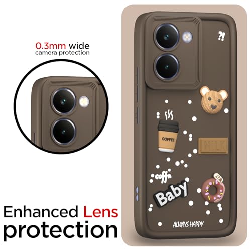 Image of Pikkme Back Cover for Realme P3 Ultra 5G | 3D Cartoon Silicone Case Cute & Fun Full Protective Bumper Cover (Brown)