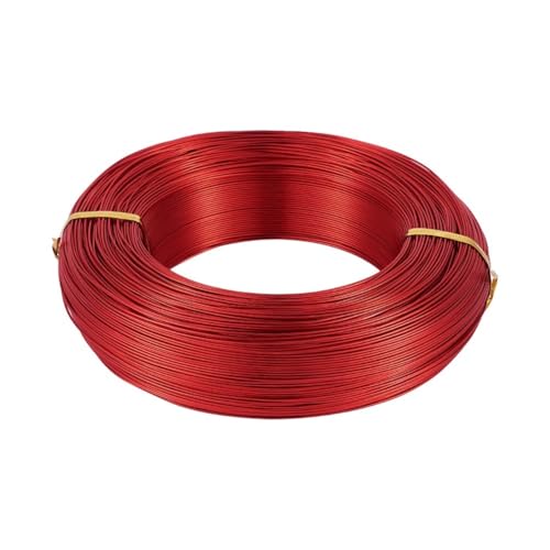 FOVAOK Alambre de aluminio de 500 g, 0,6/1,2/1,5/2,0/3,0 mm, accesorios de componentes de joyería, accesorios para hacer collares, pulseras, suministros de manualidades (rojo, 0,6 mm, 560 m)