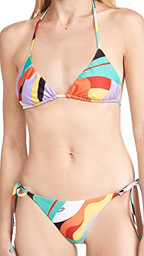 Mara Hoffman Women's Rae Bikini Top, Black Multi, XS