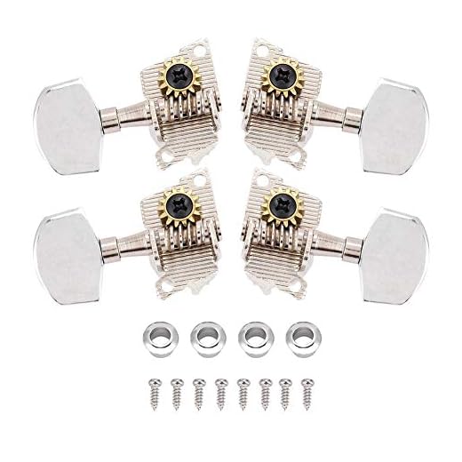 Bnineteenteam - Tobillo de 2 L2R para afinación de ukelele, piezas de bricolaje ukelele cabeza de máquina de estilo clásico con tornillos de montaje Accesorios de juego