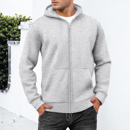 evzosrz Mens Full Zip Hoodies Fleece Lined Baggy Hooded Sweatshirts Casual Athletic Long Sleeve Pullover Hoodie with Pockets3