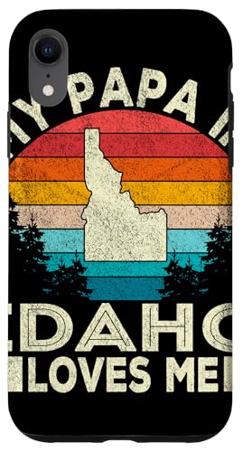 iPhone XR My Papa In Idaho Loves Me Retro Idaho Grandpa Case