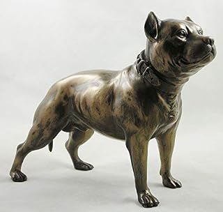 MALE PIT BULL TERRIER FIGURINE Bronze Finish Sculpture PITBULL DOG ORNAMENT - 01600