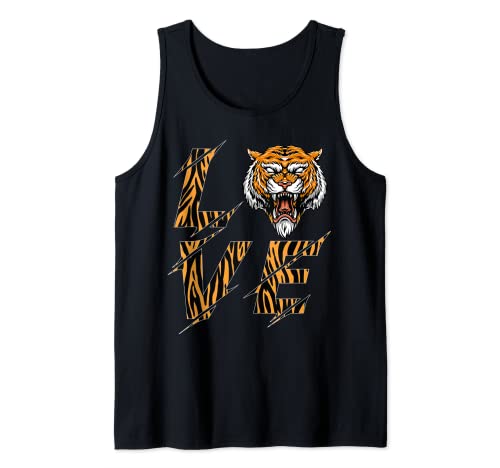 Bengala Tiger Love Growling Mouth Open Bengala Tiger Camiseta sin Mangas