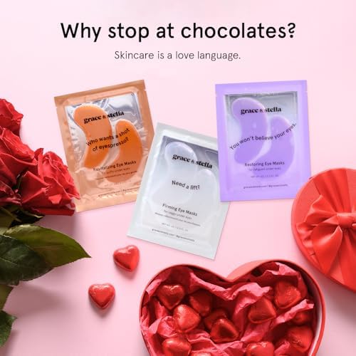 grace and stella Eye Patches with Caffeine - Under Eye Patches for Puffy Eyes - Revitalizing Under Eye Mask - Eye Pads with Niacinamide & Hyaluronic Acid - Vegan Eye Mask Skincare, 24 Pairs — view 7