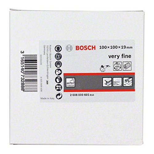 Bosch 1x Lamellenschleifwalze mit Vlies (für Nichteisenmetall, Eisenhaltige Metalle, 100 x 100 x 19 mm, Zubehör Satinierer)