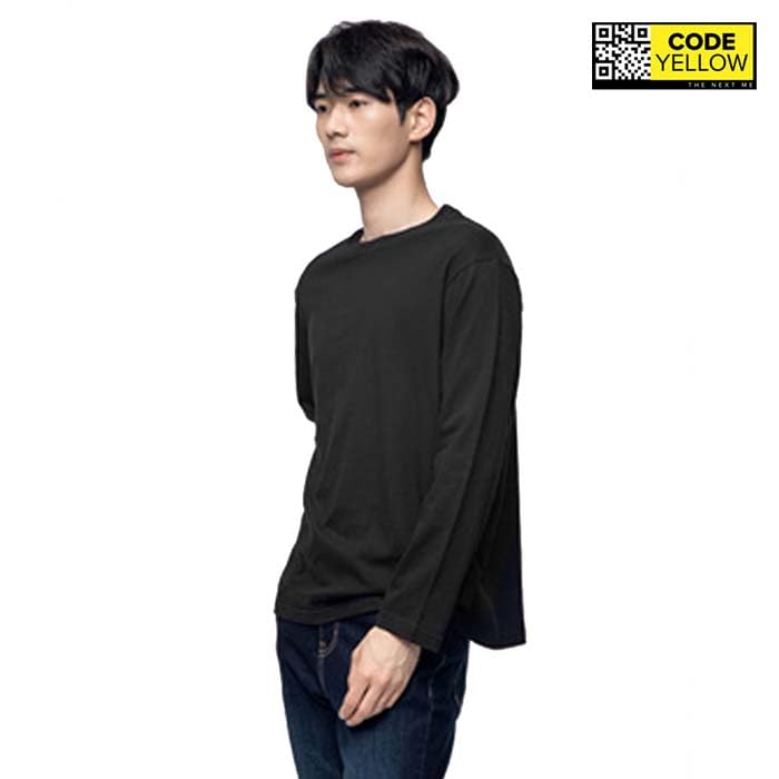 Image of Men's Solid Regular Fit Full Sleeve Round Neck Cotton T-Shirt