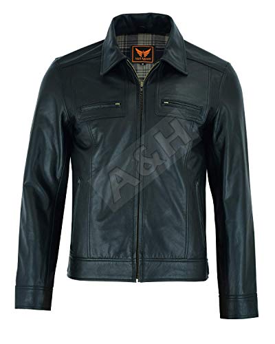 A&H Apparel Mens Classic Genuine Top-Grain Cowhide Bicker Leather Jacket2