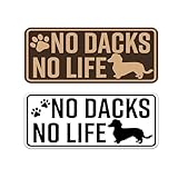 オリジナルデザインストア 【NO DACKS NO LIFE】 ダックスフンド ダックス ステッカー シール｜ W120㎜×H50㎜ 2枚セット 車用 バイク用 クーラーボックス 屋外 防水 ｜ Dachshund dog sticker Decal Waterproof W4.7inch×H2inch