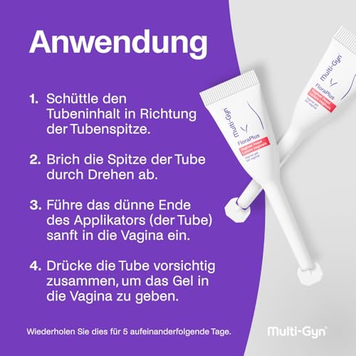 Multi-Gyn FloraPlus Intimcreme - Behandelt Symptome von Scheidenpilz - Sofortige Linderung von Juckreiz, Reizungen & Reduzierung von Ausfluss - vaginale Infektionen - mit Prebiotika - 5 x 5ml
