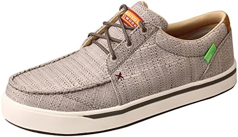 Twisted X Men’s Work Casual Shoe - Designed with Nano Composite Safety Toe, ecoTWX Upper, ecoTweed Lining, Rubber Outsole, and Elastic Gore Tongue Panel, Light Grey, 11 M