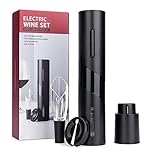 Mafiti Red Wine Accessories Gift Set - Electric Corkscrew with Foil Cutter, Wine Vacuum Stopper and Aerator Pourer for Special Occasions