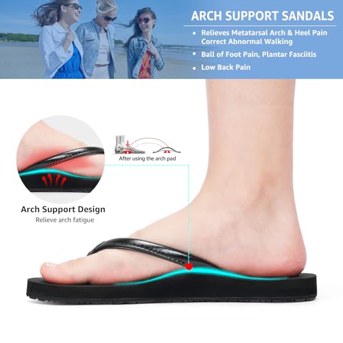 STQ Orthopedic Flip Flops for Women丨Beach Sandals with Arch Support for Plantar Fasciitis Relief2