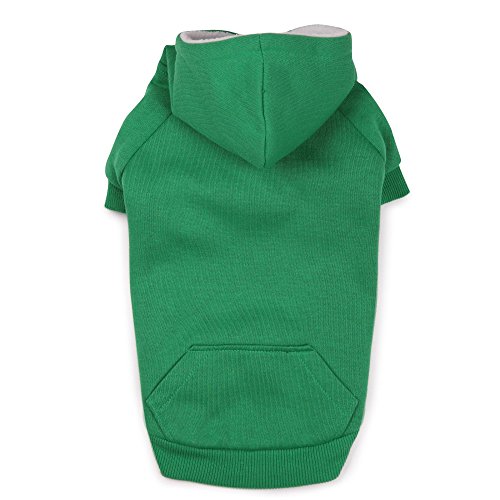 Zack & Zoey Fleece-Lined Hoodie For Dogs, 20" Large, Green #TOP10