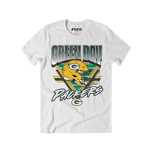FOCO Green Bay Packers NFL Mens White Triangle Vintage T-Shirt - L
