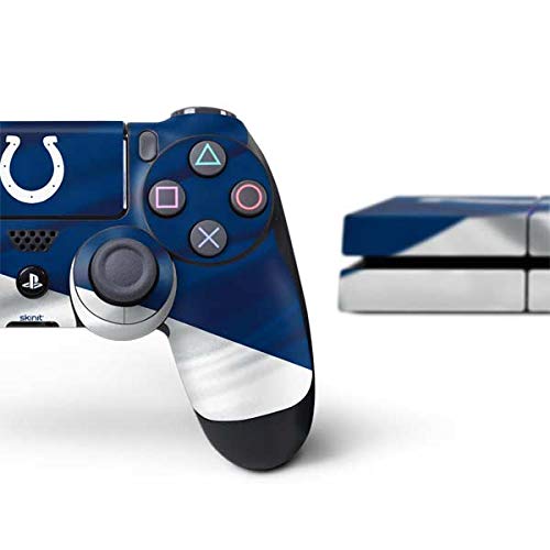 Skinit Decal Gaming Skin Compatible with PS4 Console and Controller Bundle - Officially Licensed NFL Indianapolis Colts Design
