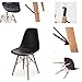 Kitchen Dining Chairs with Mid Century Modern Style Plastic Side Chair Armless Living Room and Bedroom Chairs 4 Set (Black)