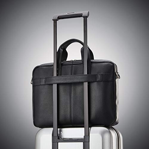Samsonite Classic Leather Slim Brief, Black, One Size #TOP5