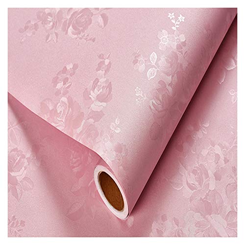 Papier peint rose à fleurs 0.6x10m imperméable pour chambre fille