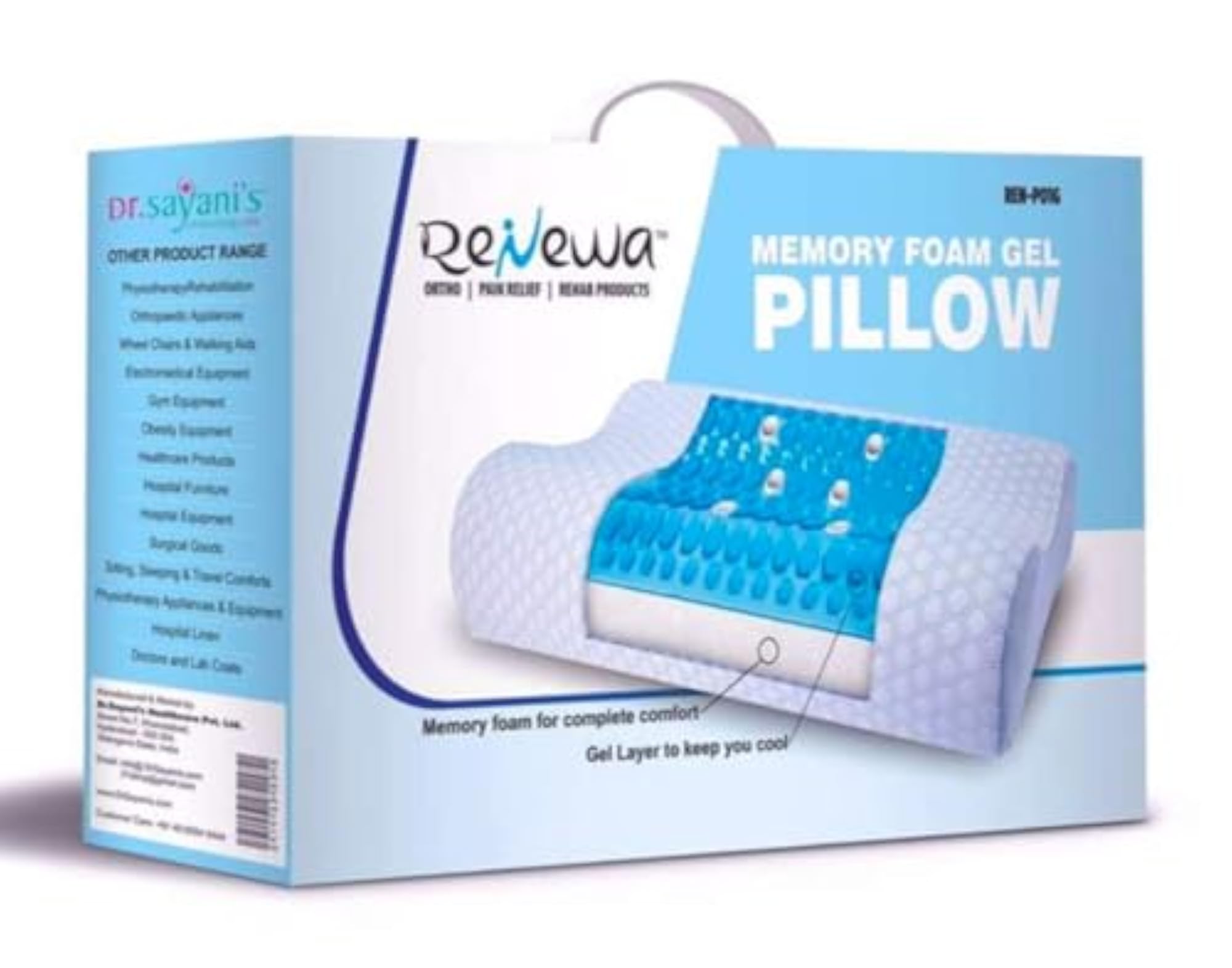 Cool Gel Memory Foam Orthopedic Pillow