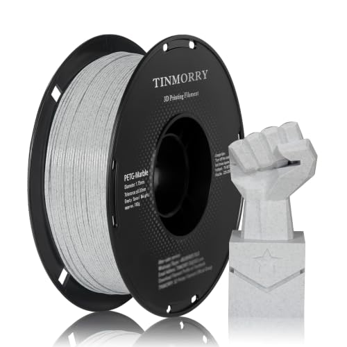 Image of TINMORRY PETG Filament 1.75mm, PETG 3D Printer Filament, Compatible with Bambu FDM 3D Printer, 1 KG 1 Spool, Marble White