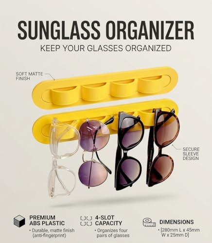 Image of Sunglasses Organizer, Wall Glasses Holder, Acrylic Sunglasses Display, Eyeglass Organizer for Multiple Glasses for Office & Home Decor, Unique Gifts for Husband, Women & Girls