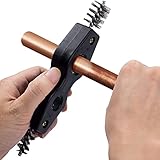 Material duradero: el cuerpo principal del escariador de tubo es de plástico y la cuchilla de desbarbado interna es de acero de aleación endurecido; las cabezas de los cepillos en ambos lados son cerdas de acero inoxidable; tiene las características de alta resistencia a la corrosión, resistencia al óxido, fuerza, durabilidad y larga vida útil.