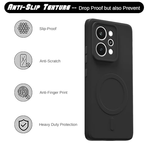 Image of Back Cover Realme P4 Power 5G | MagFit Ring Design (Non-Magnetic) | Shockproof Case | Anti-Slip Grip | Raised Camera Edges | Slim Protective Case for Realme P4 Power 5G (Matte Black)