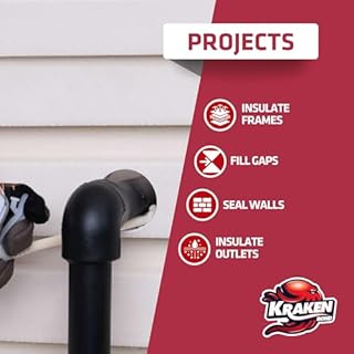 Kraken Bond Gaps & Cracks Expanding Foam Sealant - (2x24oz) High Expansion Polyurethane Spray Foam for Window & Door, Straw Use Waterproof High Yield Gap Filler - 2 Pack