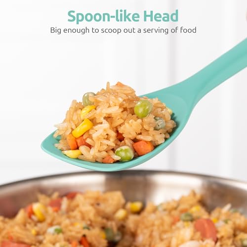 Image of U-Taste Silicone Cooking Spoon 600ºF Heat Resistant Scoop Spatula, Mint