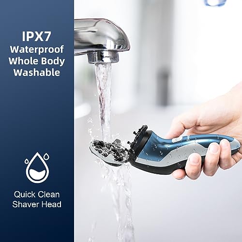 SweetLF Electric Shavers Men, Rotary Razor Cordless Shaver with Precision Trimmer Beard Trimmer Wet & Dry Shaver IPX7 Waterproof & LED Display SWS7105 SweetLF Electric Shavers Men, Rotary Razor Cordless Shaver with Precision Trimmer Beard Trimmer Wet & Dry Shaver IPX7 Waterproof & LED Display SWS7105
