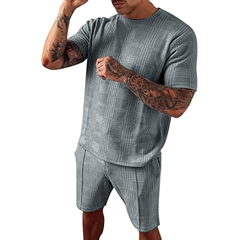 Men's Striped Pajama Set with Pockets Cover