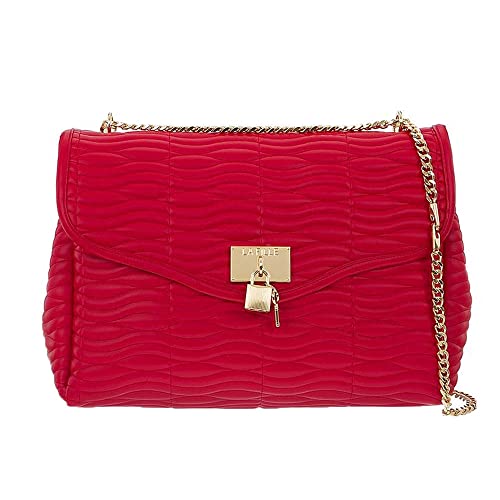 La fille des Fleurs Sac valentine matelasse wave rouge, rouge, b30xp7xh26cm