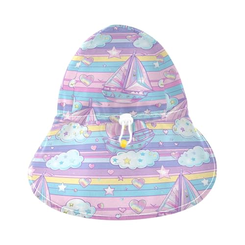Sailboat Island Cartoon Kid Sun Hats Baby Boys Beach Play Hats Girls Sun Protection Large Brim Travel Essentials3