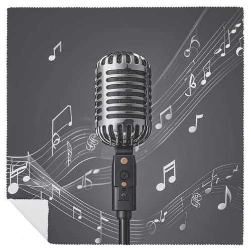 Servilletas de Tela con Notas Musicales Microfono 2 Piezas miniatura 6