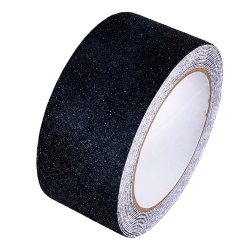 GTSE 50mm x 5m Black Anti Slip Tape, High Traction, Strong Grip Abrasive, Non Skid Tape for Indoor/Outdoor Use, Tread Warning Tape