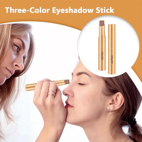 Eyeshadow Stick, Waterproof Creamy Long-Lasting Eye Makeup, Natural & Shimmer Shades Contour Stick,Pearly Glitter Cream Stick Pen Eye Liner Makeup,For Daily Makeup & Special Occasions – Image 3