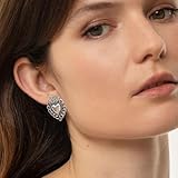 Vlnet | Pendientes de corazón sagrado | de lóbulo | chapados en...