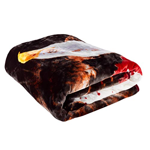 Lavish Home 8 Lb Throw Blanket – Oversized Woven Plush Sofa Or Soft Comfort Bed Décor With Printed Wildlife Design For Kids And Adults (Bald Eagle) #TOP6