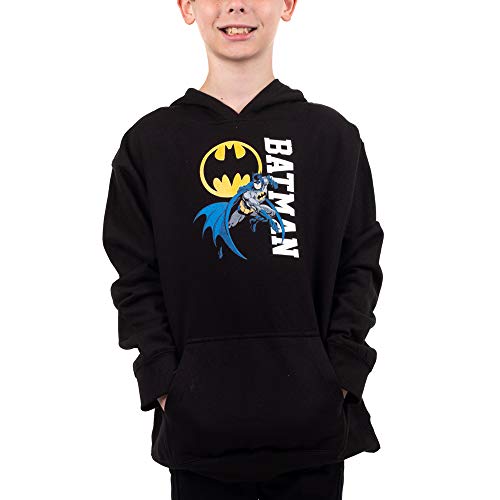 Batman Youth Boys Black DC Comic Book Superhero Graphic Hoodie-L