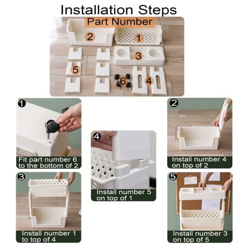 Apbats 5 Tier Book Rack Storage Bookshelf, Removable Movable Unique Bookcase, Utility Organizer White Bookshelves For Kids Children Students Study In Bedroom Living Room Home School #TOP4